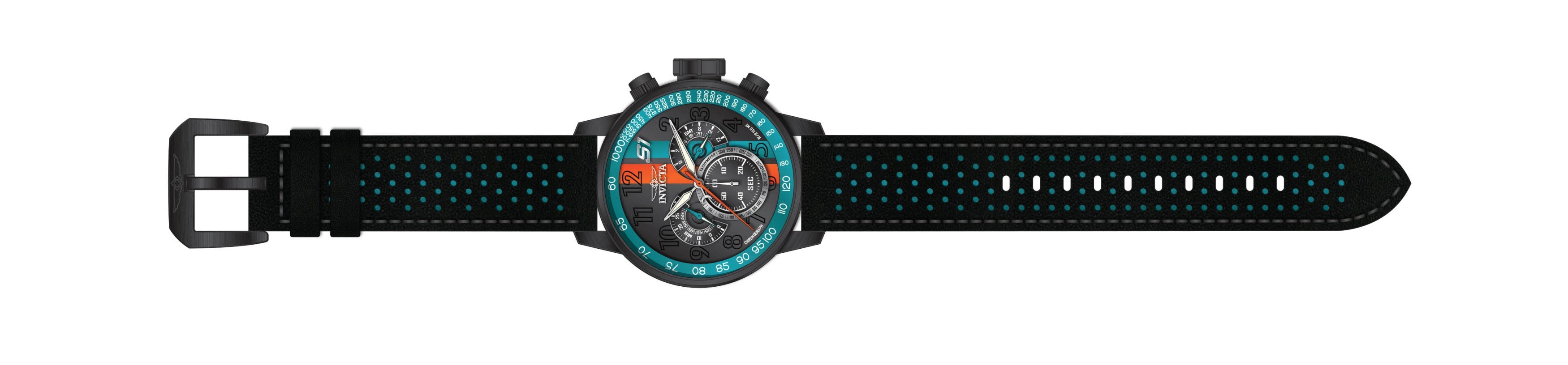 Invicta Leather Analogue Multicolour Dial Men&