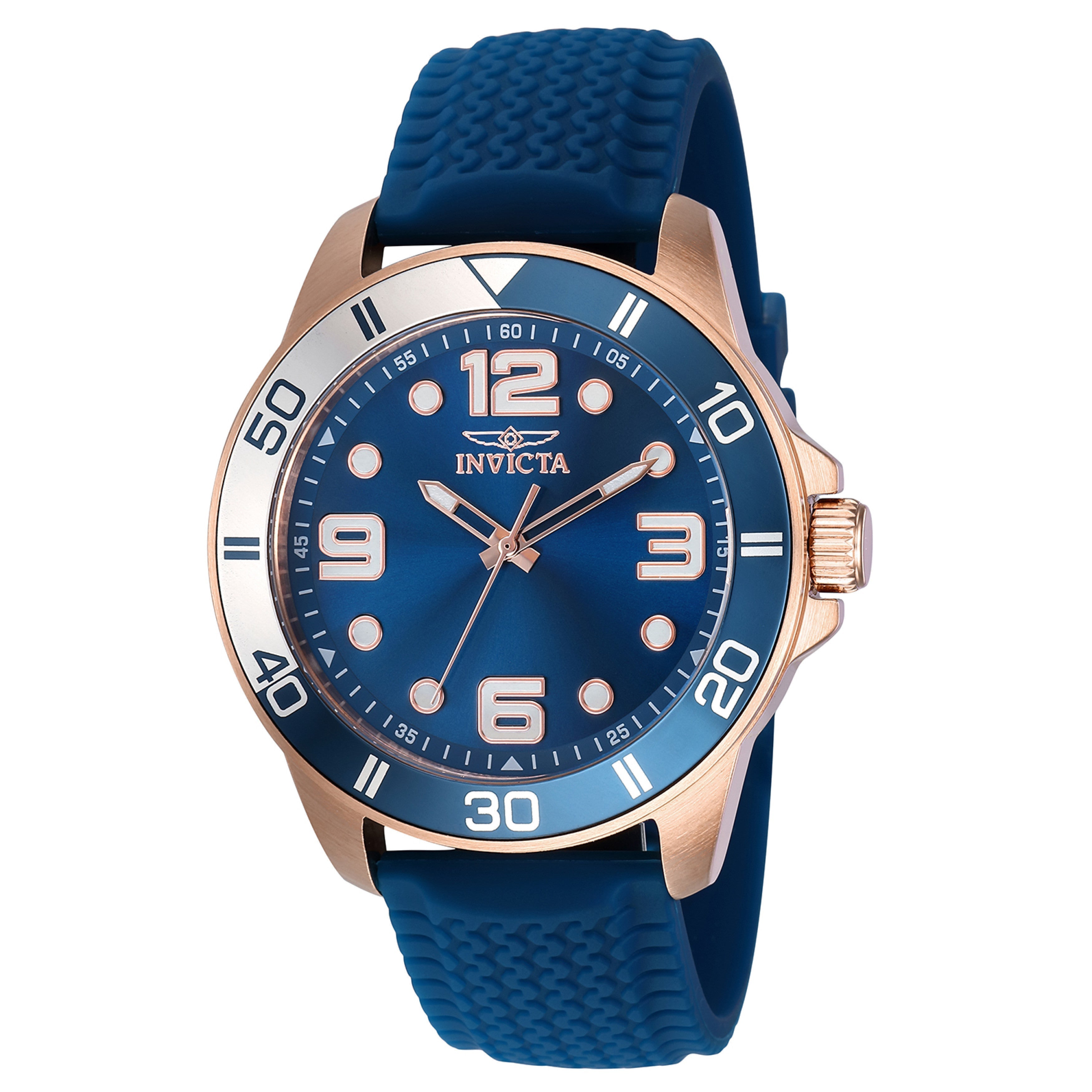 Invicta Silicone Pro Diver Quartz Analog, Dial Color Blue Watch For Men - 40032