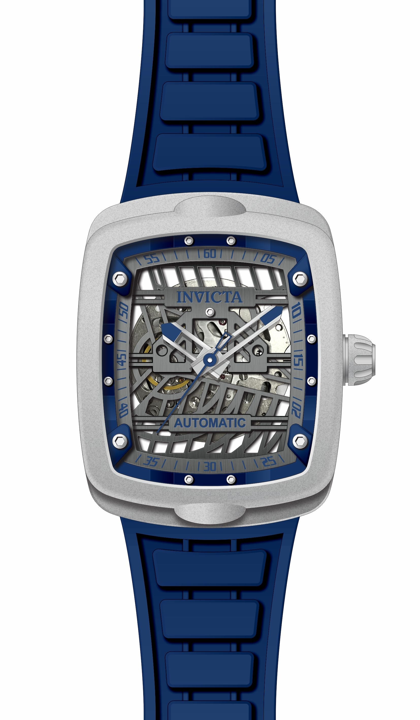 Invicta Silicone Analogue Multicolor Dial, Band Color Blue Men&