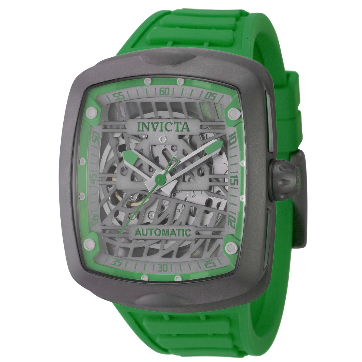 Invicta Silicone Analogue Multicolor Dial Mens Watch-44218, Band Color:Green