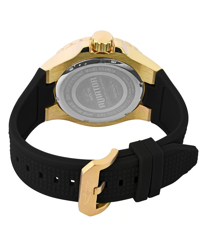 Invicta Aviator Analog Gold & Red Dial Men&