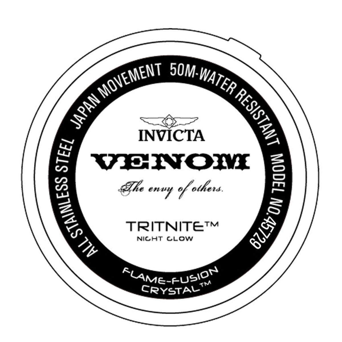 Invicta Venom Quartz Black Dial Mens Watch - 45729