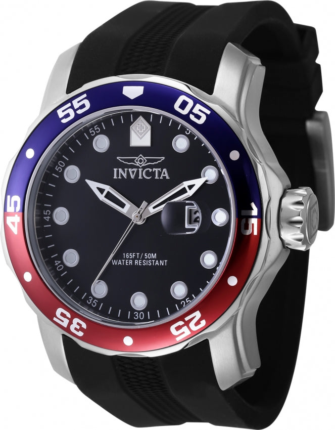 Invicta Analogue Black Dial Mens Silicone Band Watch-45735