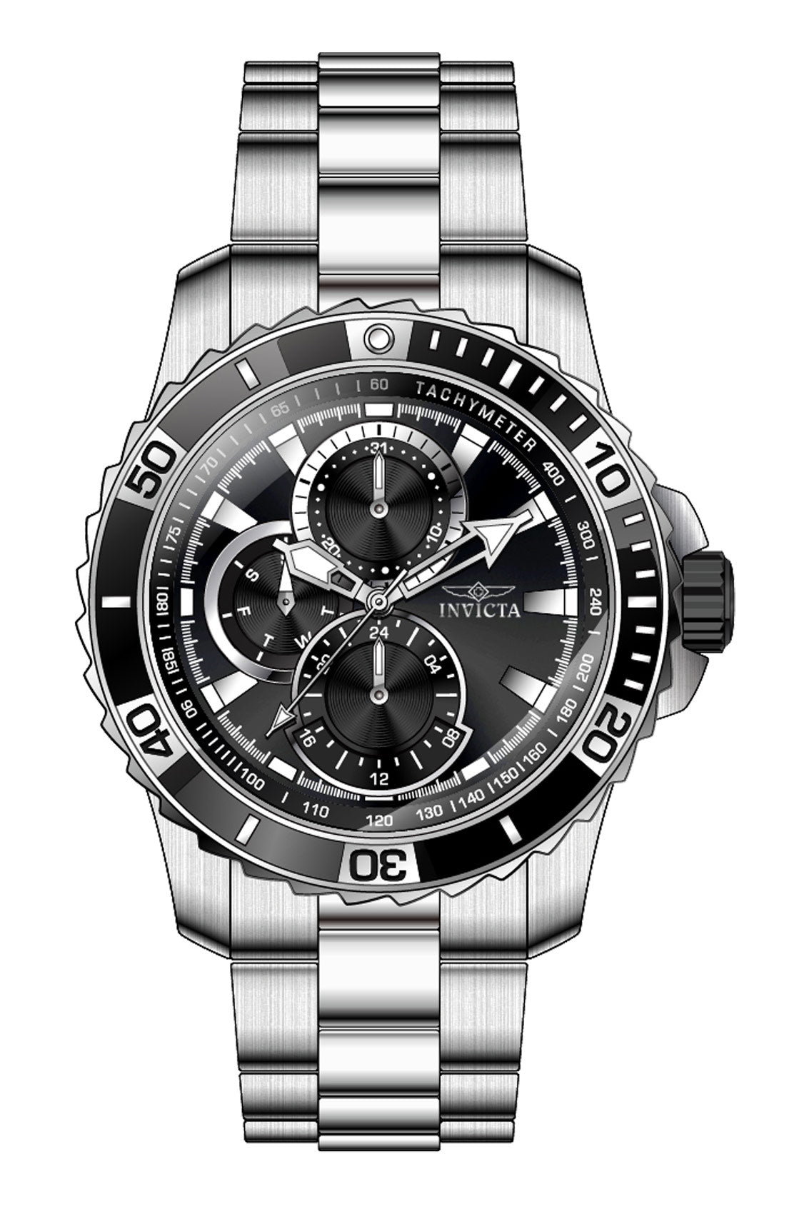 Invicta Pro Diver Quartz Black Dial Watch For Gents - 45745