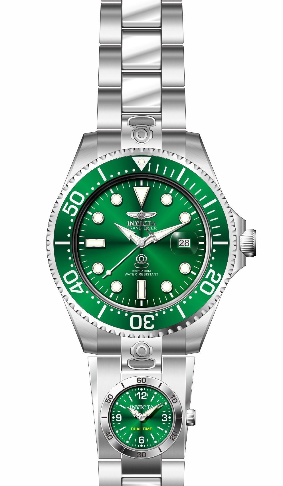 Invicta Pro Diver Green Dial Mens Watch - 45811
