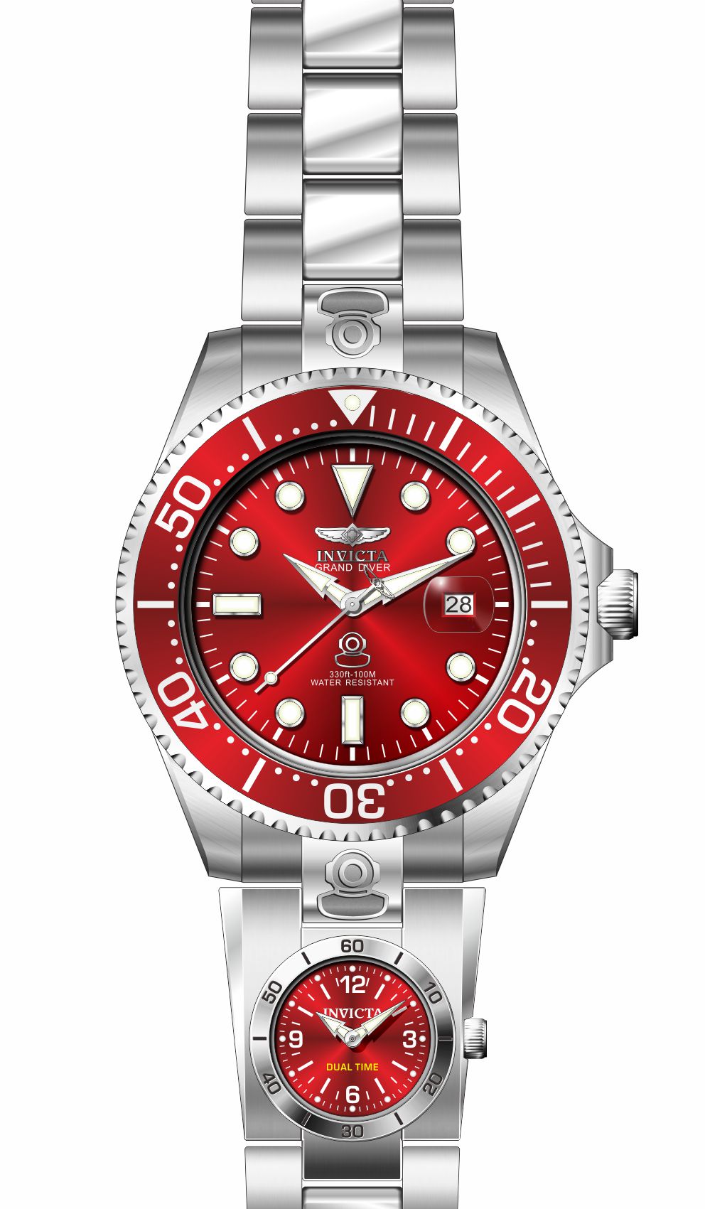 Invicta Pro Diver Red Dial Mens Watch - 45814