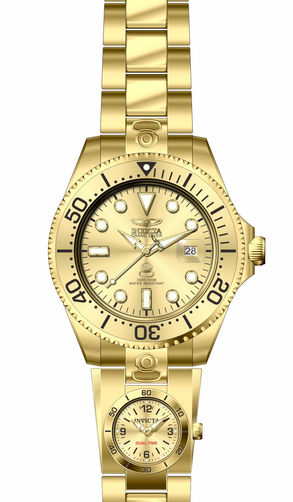 Invicta Pro Diver Gold Dial Mens Watch - 45817
