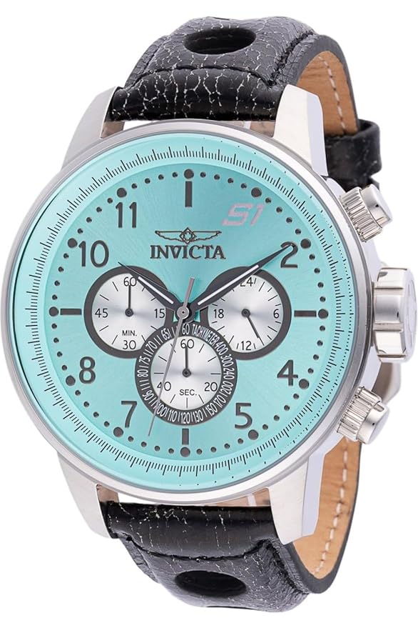 Invicta Leather Analogue Multicolour Dial , Band Color-Black Mens Watch-45908