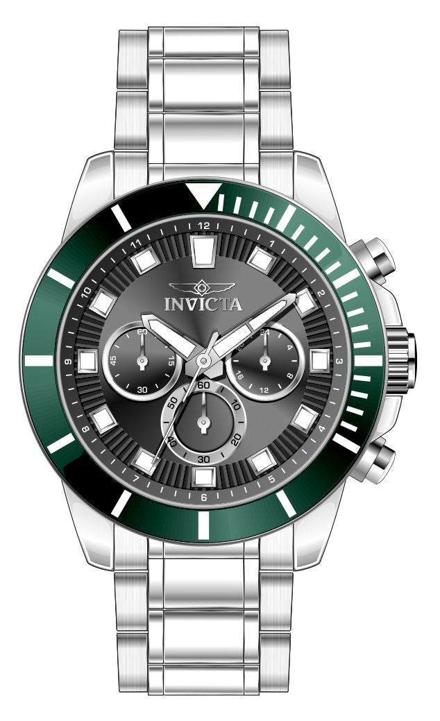 Invicta Stainless Steel Analogue Black Dial, Band Color:Silver Mens Watch-46039