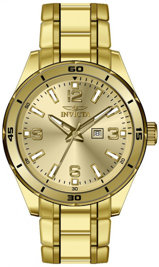 Invicta Pro Diver Quartz Gold Dial Analog Watch For Gents - 46676