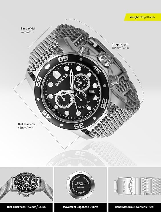 Invicta Pro Diver Analog Black Dial Mens Watch - 47236