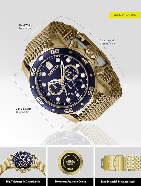 Invicta Pro Diver Analog Blue Dial Mens Watch - 47239