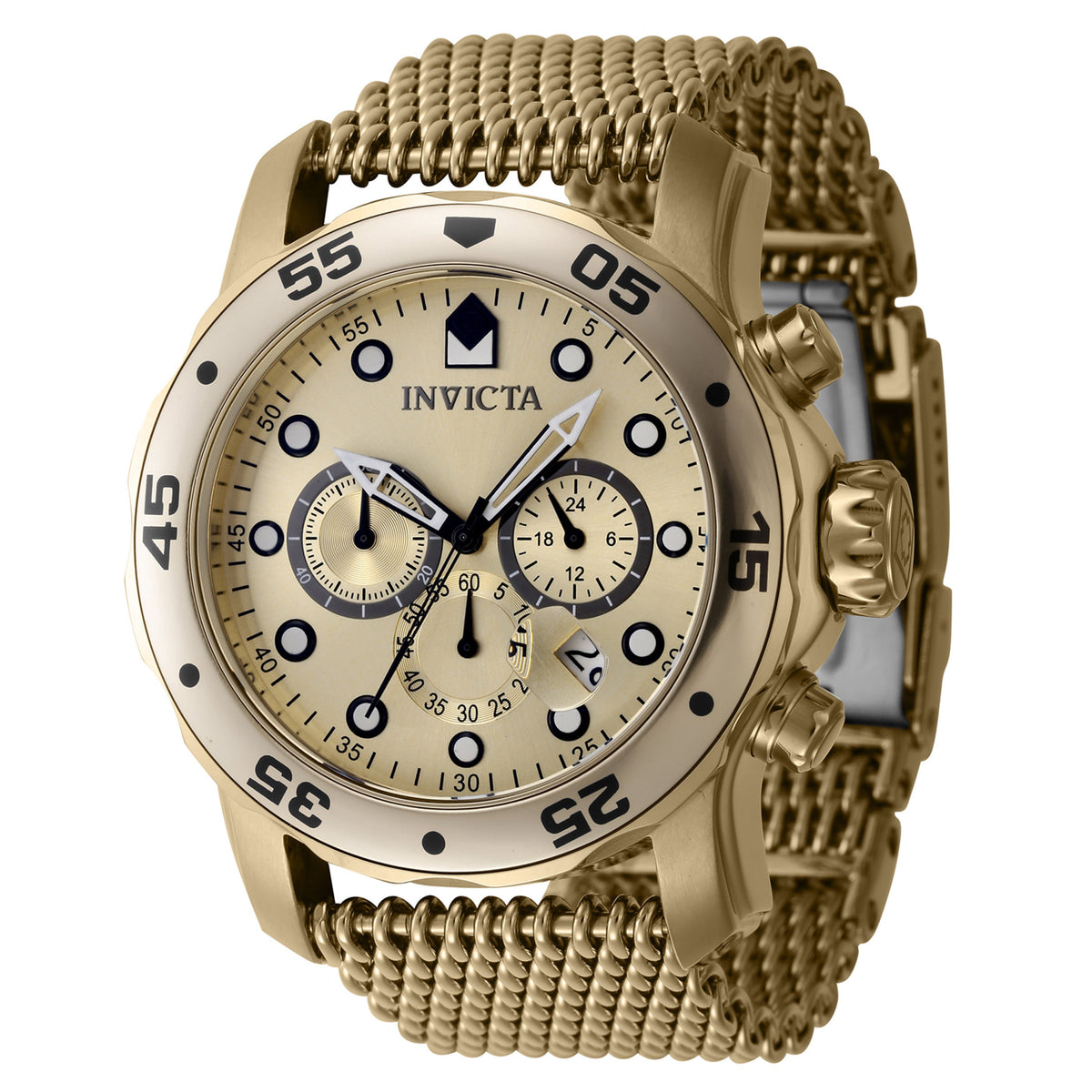 Invicta Pro Diver Gold Dial Mens Quartz Watch - 47240