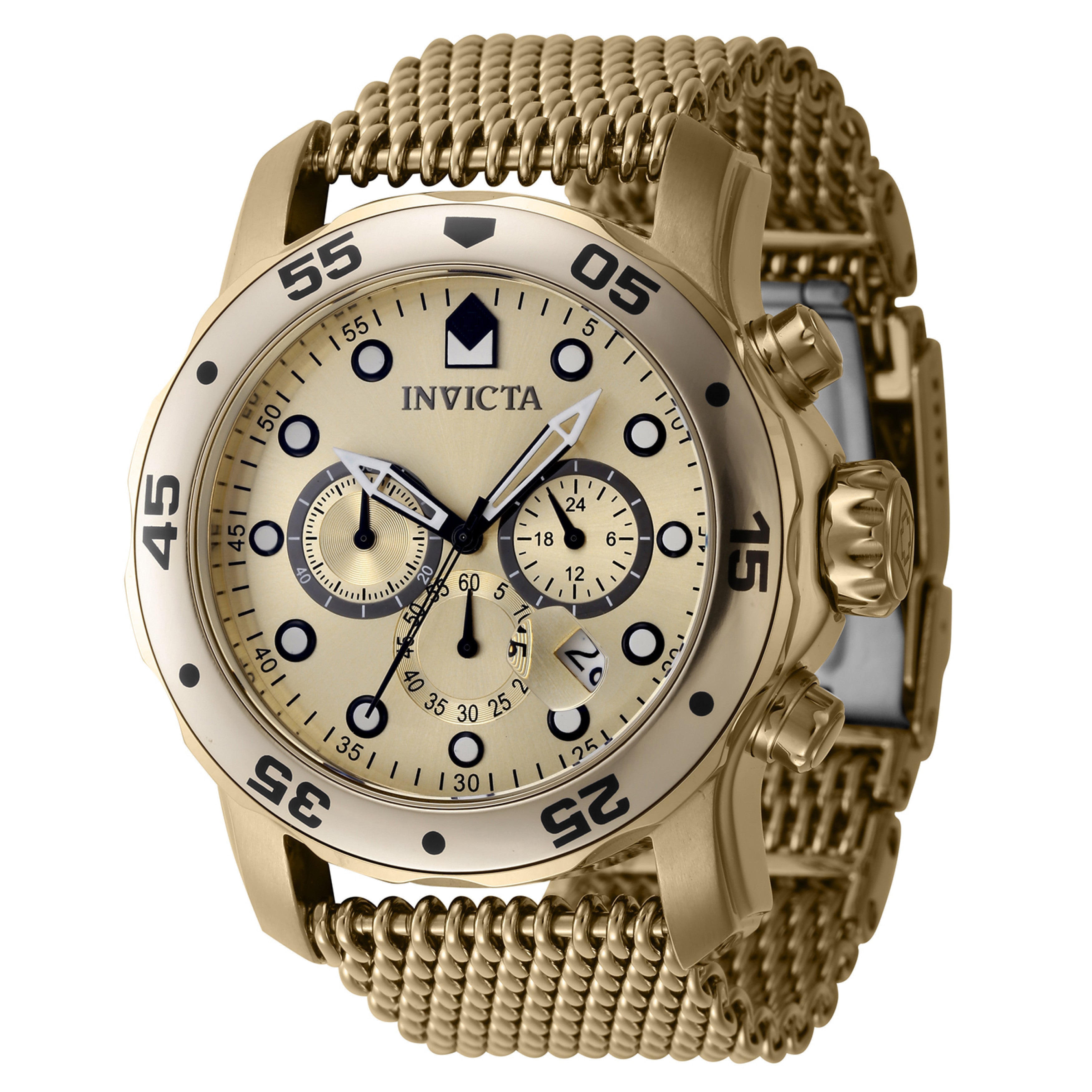 Invicta Pro Diver Gold Dial Mens Quartz Watch - 47240