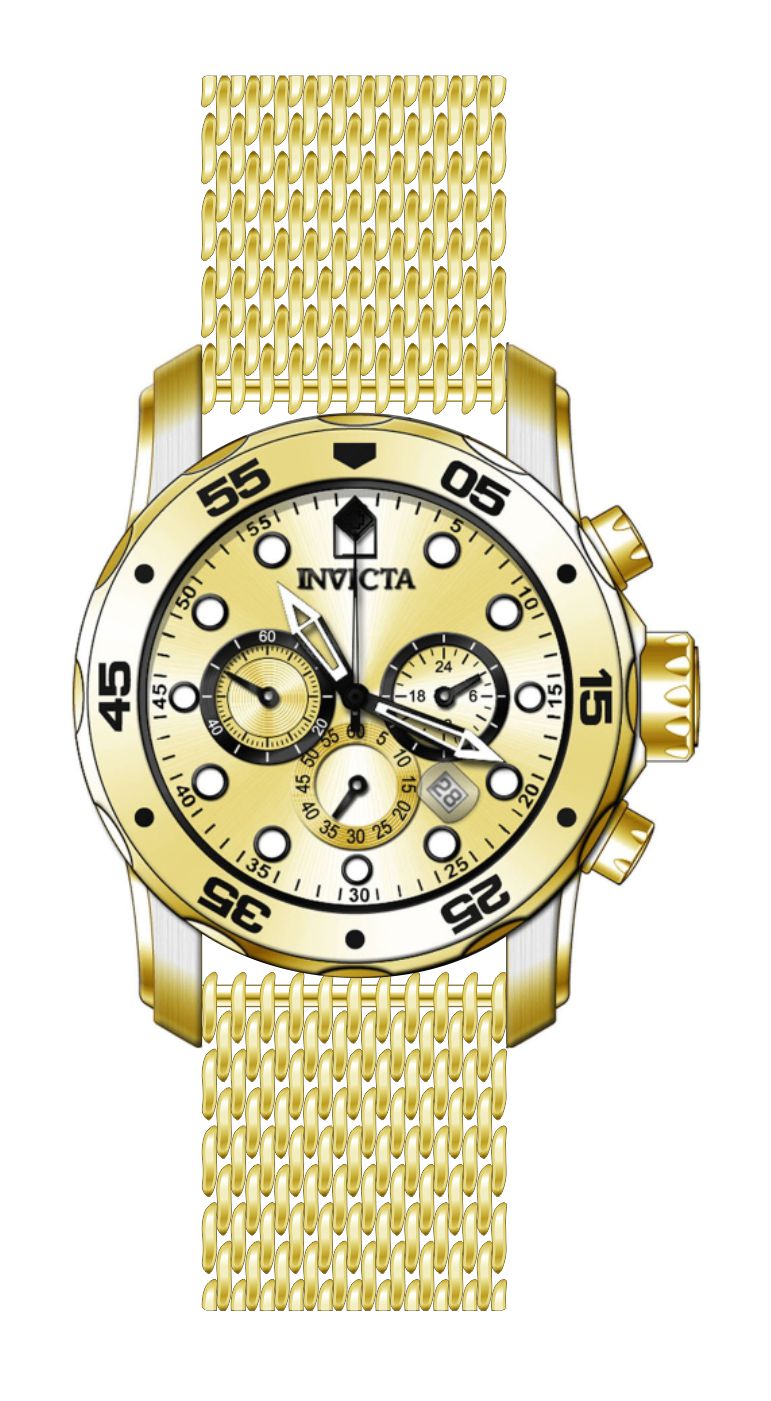 Invicta Pro Diver Gold Dial Mens Quartz Watch - 47240
