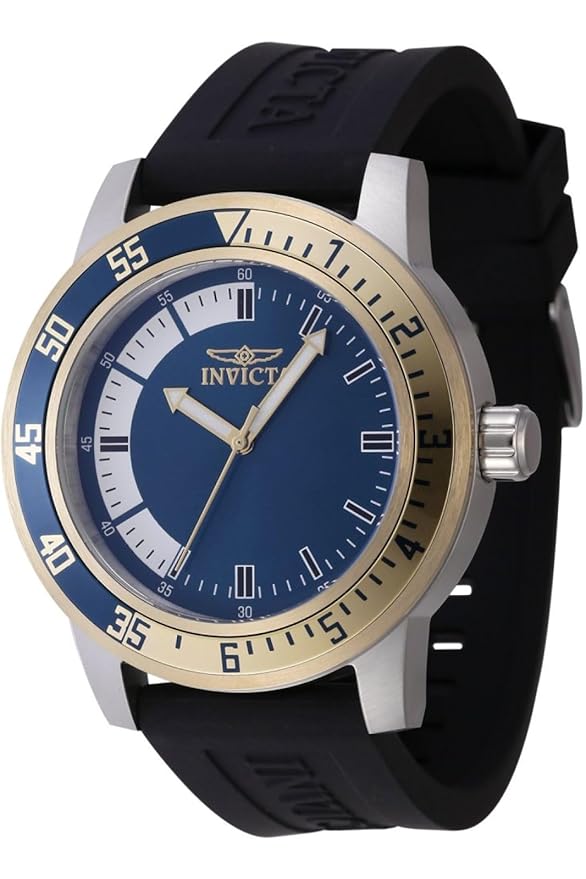 Invicta Silicone Analogue Multicolor Dial Mens Watch-47280, Band Color:Black