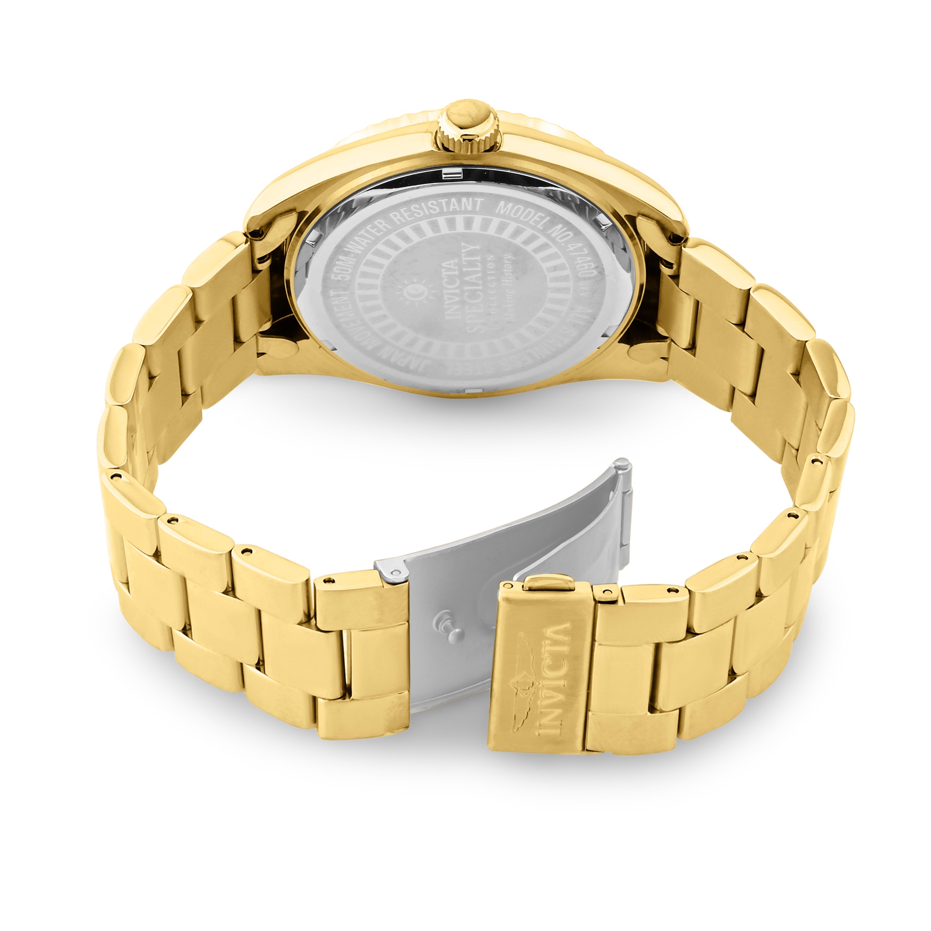 Invicta Specialty Quartz Gold Dial Analog Watch For Gents - 47460