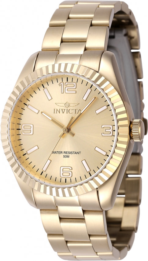 Invicta Specialty Quartz Caliber PC21 Movement Gold Dial Analog Watch For - Ladies 47475