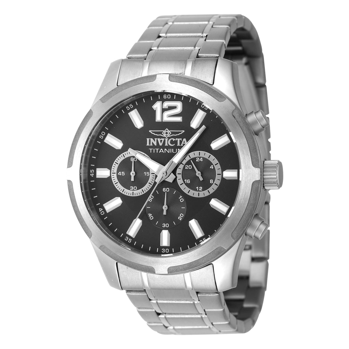 Invicta Stainless Steel Analogue Black Dial Band Color Silver Mens Watch-47511