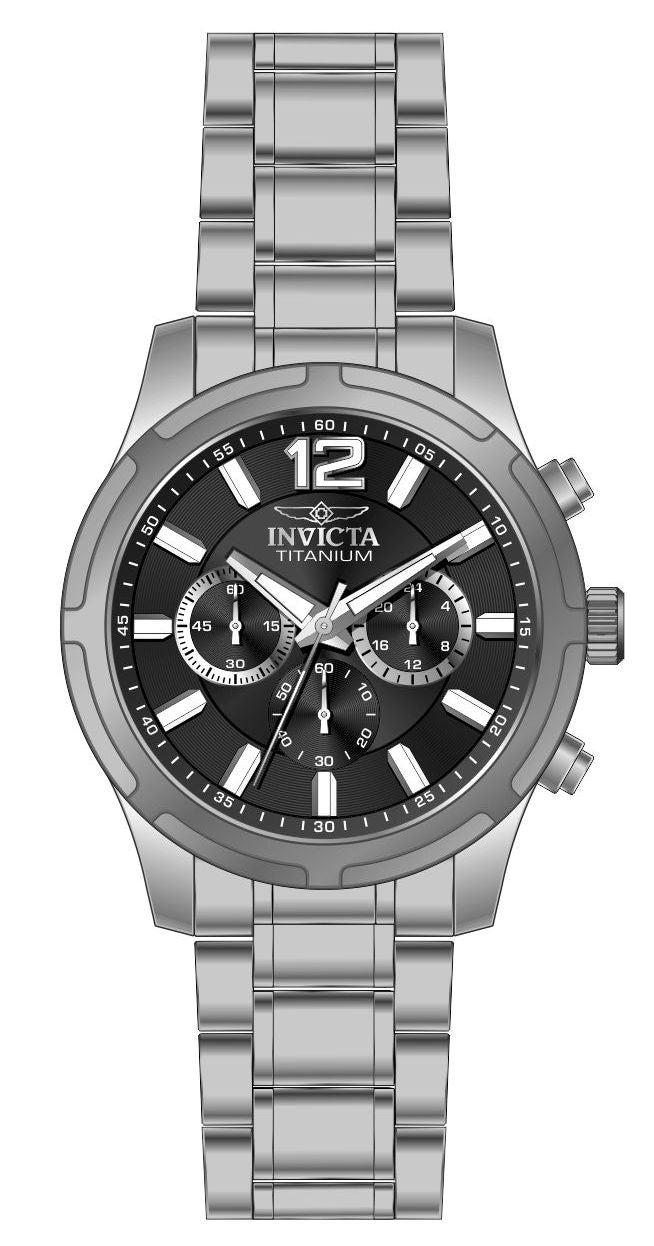 Invicta Stainless Steel Analogue Black Dial Band Color Silver Mens Watch-47511