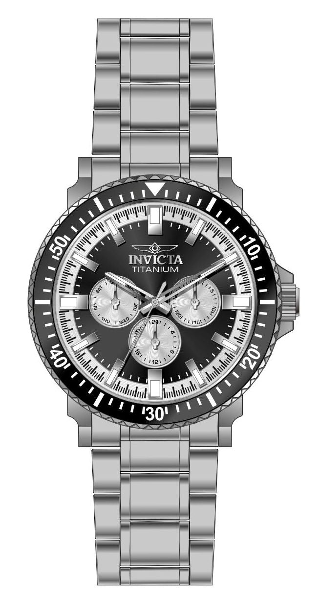Invicta Stainless Steel Analogue Black Dial, Band Color Silver Mens Watch-47513