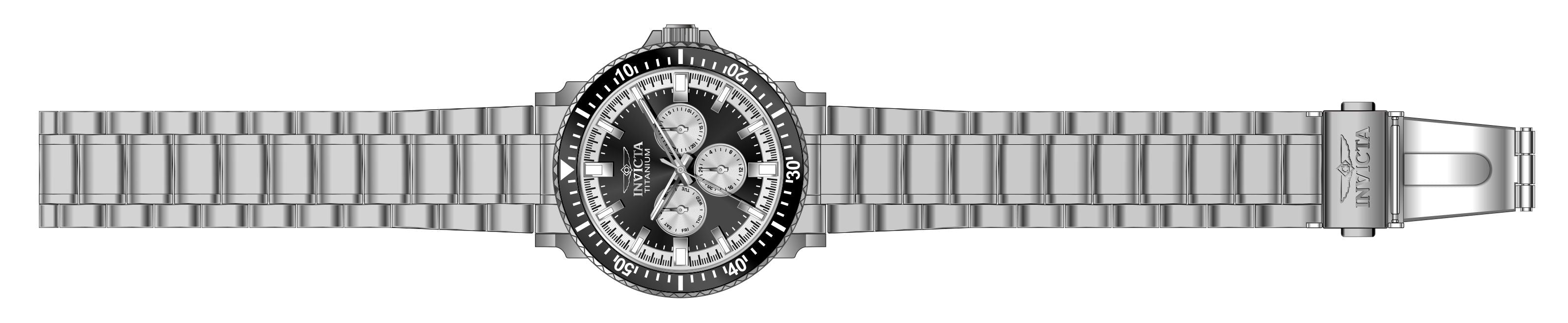 Invicta Stainless Steel Analogue Black Dial, Band Color Silver Mens Watch-47513