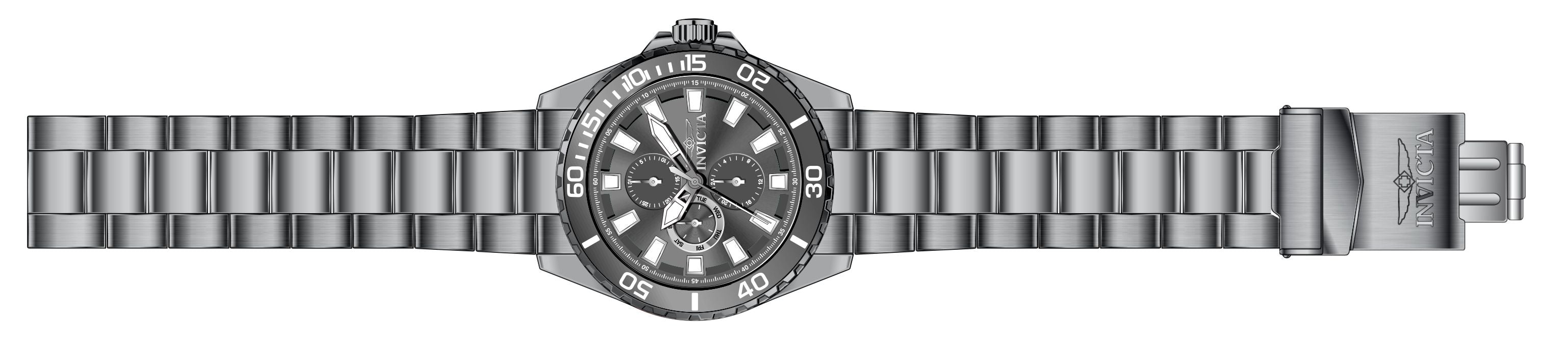 Invicta Stainless Steel Analogue Black Dial Band Color Grey Men&