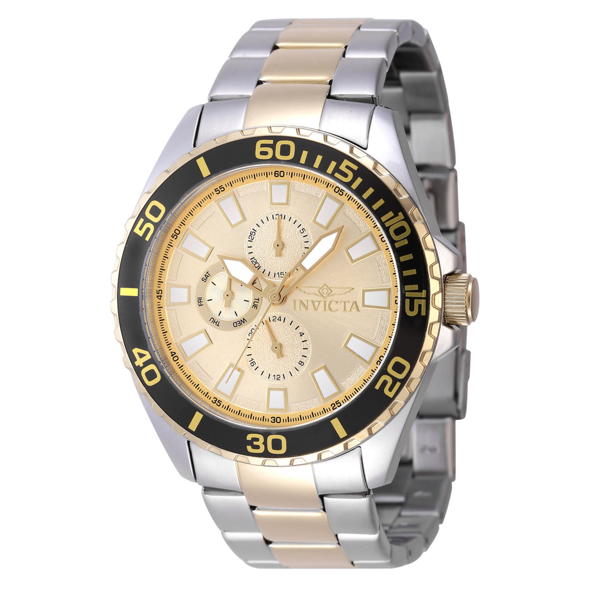 Invicta Stainless Steel Analogue Gold Dial, Band Color Multicolor Mens Watch-47579