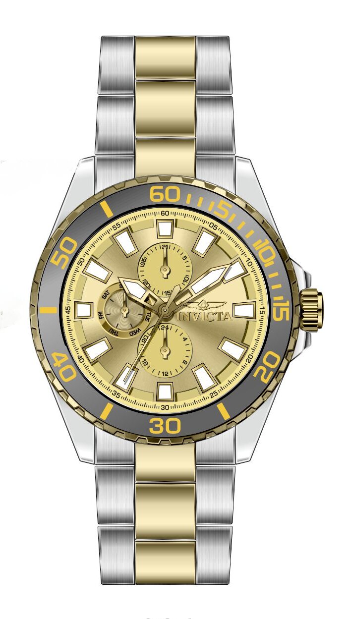 Invicta Stainless Steel Analogue Gold Dial, Band Color Multicolor Mens Watch-47579