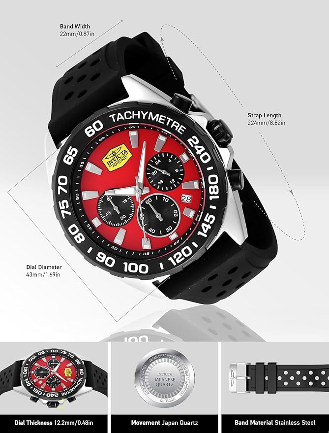 Invicta Invicta Racing Quartz Red Dial Analog Watch For Gents - 47772