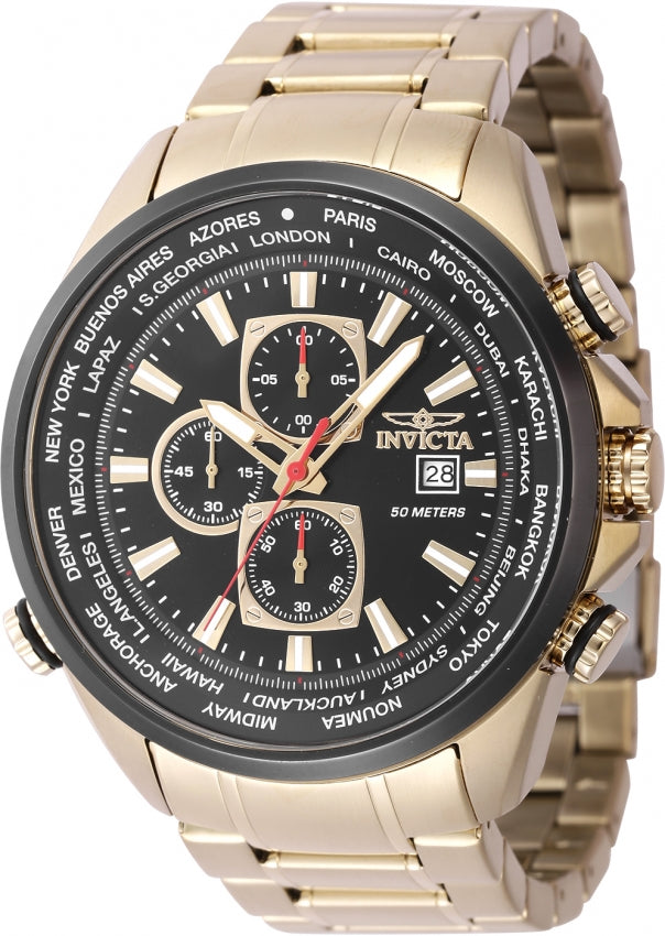 Invicta Aviator Quartz Black Dial Analog Watch For - Gents 47819