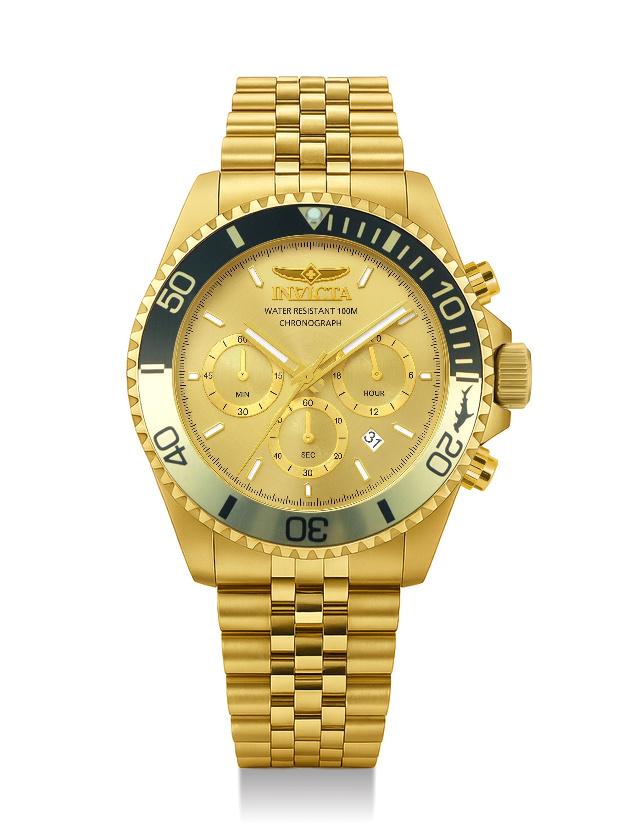 Invicta Pro Diver Quartz Gold Dial Watch For Gents - 48118