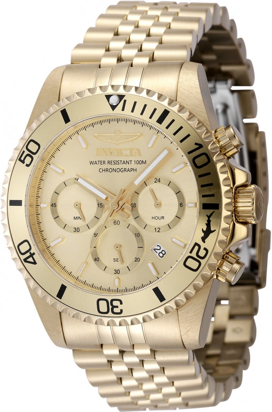 Invicta Pro Diver Quartz Gold Dial Analog Watch For - Gents 48382