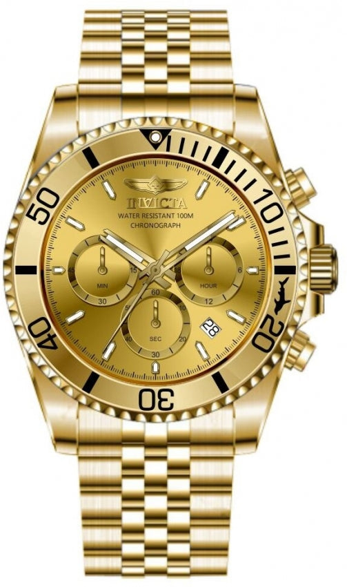 Invicta Pro Diver Quartz Gold Dial Analog Watch For - Gents 48382
