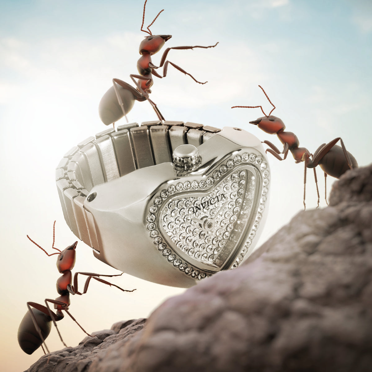 Invicta Silver Finger Ring Watch For - Ladies 49578