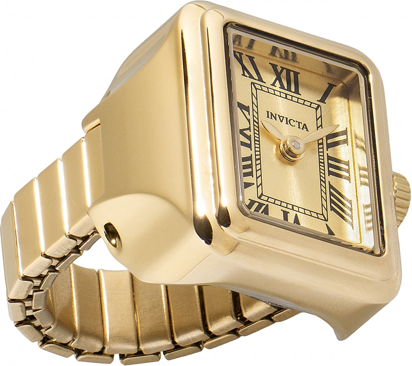Invicta Mini Ring Watch Quartz Caliber PC10 Movement Gold Dial Analog Watch For - Ladies 49895