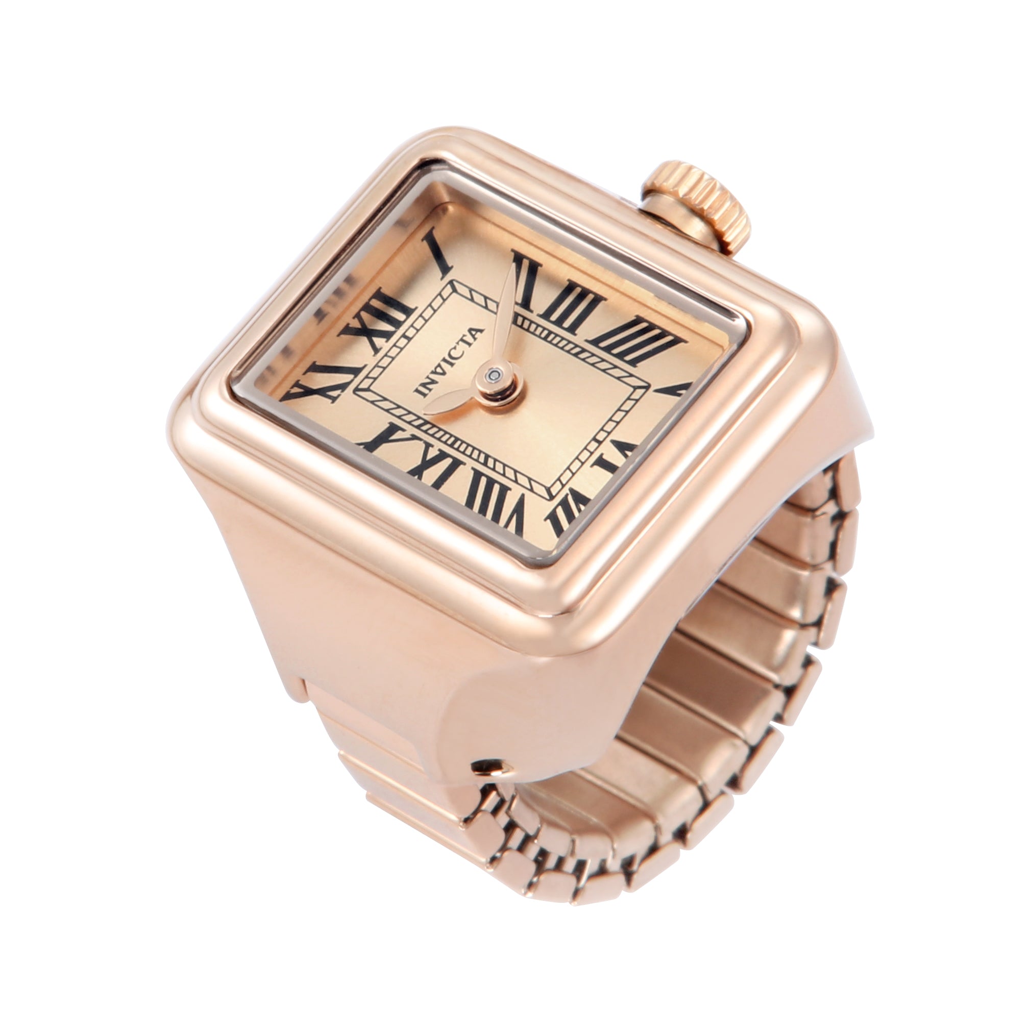 INVICTA Mini Ring Watch Quartz Movement Rose Gold Analog Dial Watch For Ladies- 49896