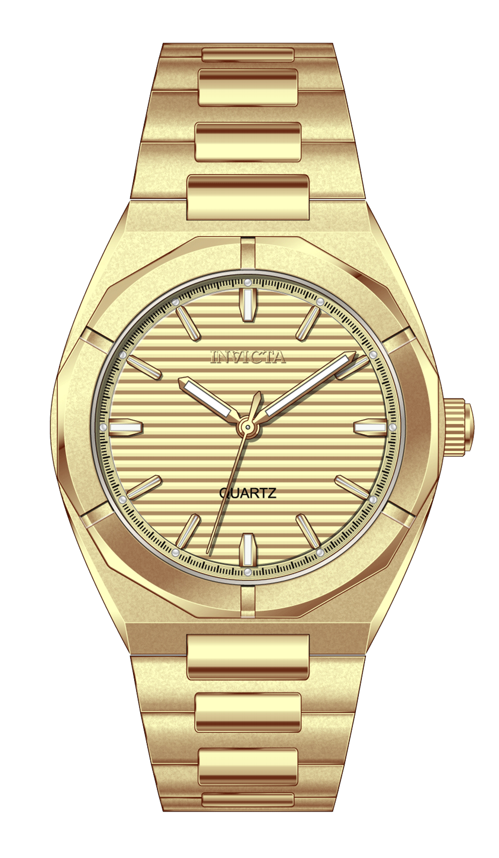INVICTA Celestial Quartz Movement Gold Analog Dial Watch For Gents- 69207