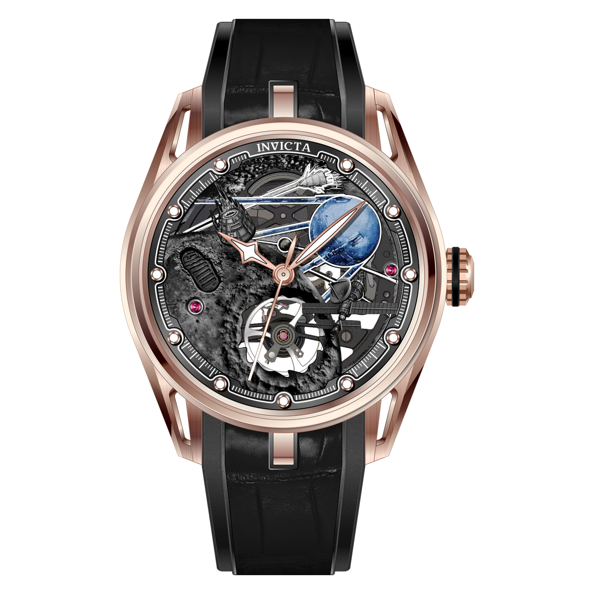 INVICTA Celestial Mechanical Movement Rose Gold Analog Dial Watch For Gents- 69530
