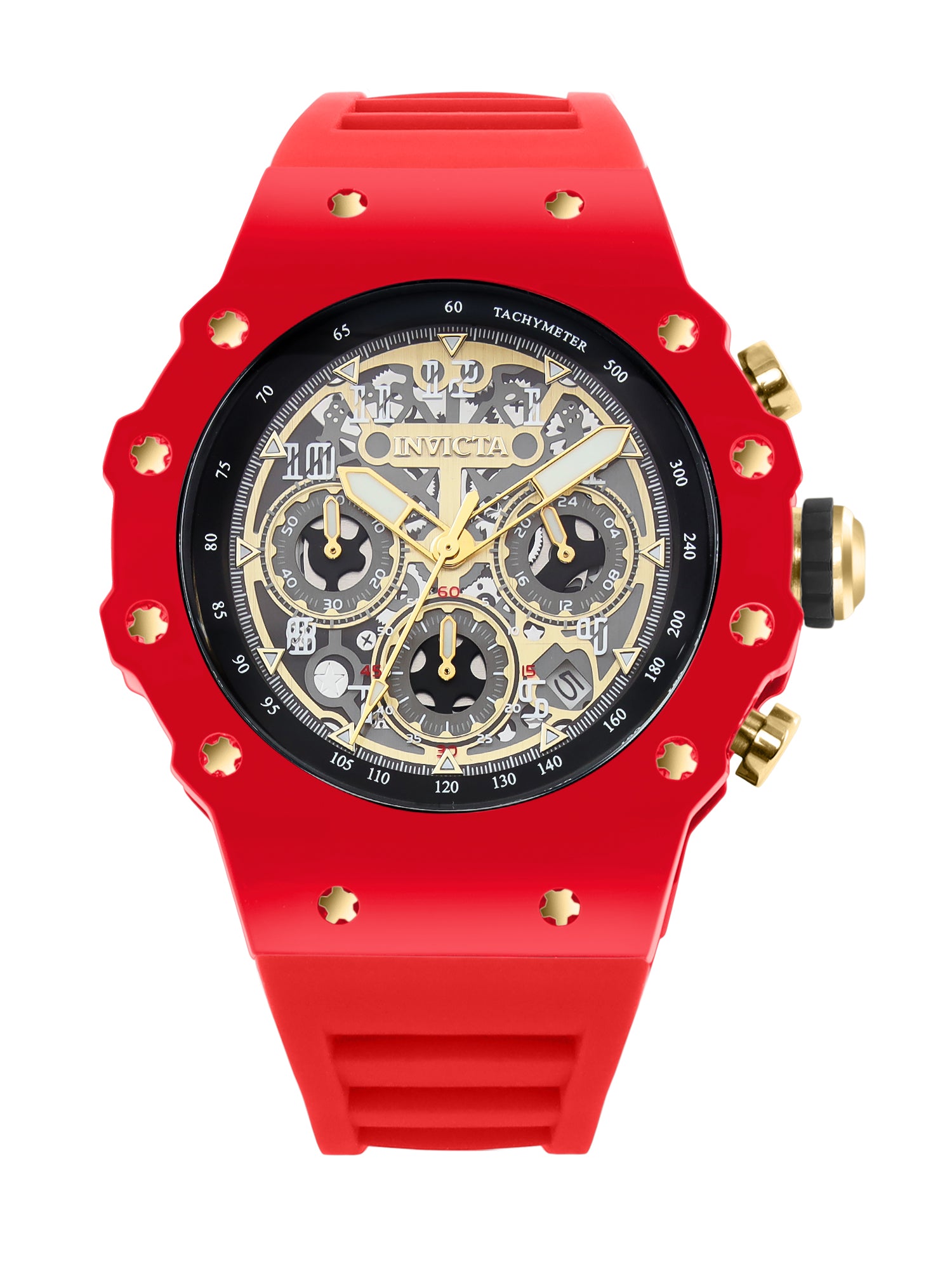 Invicta Racing Quartz Gold Dial Analog Watch For Gents - 69654