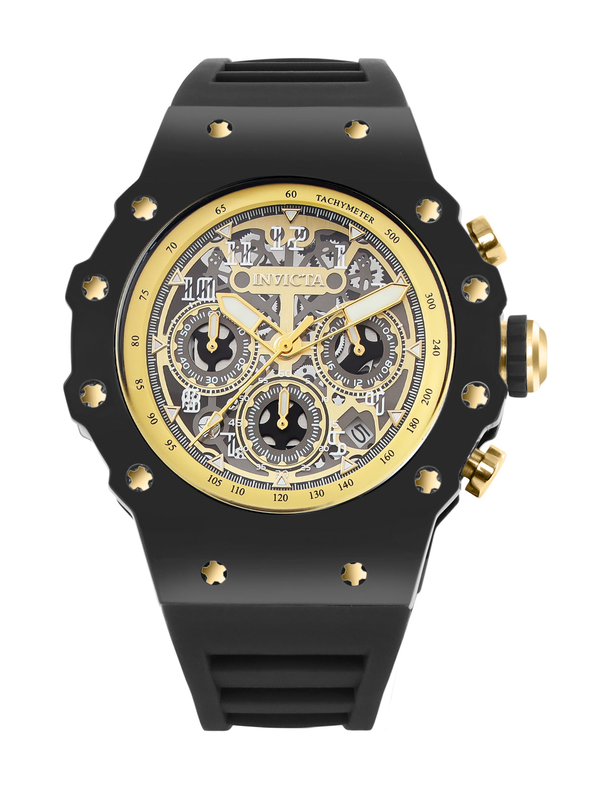 Invicta Racing Quartz Gold Dial Analog Watch For Gents - 69662