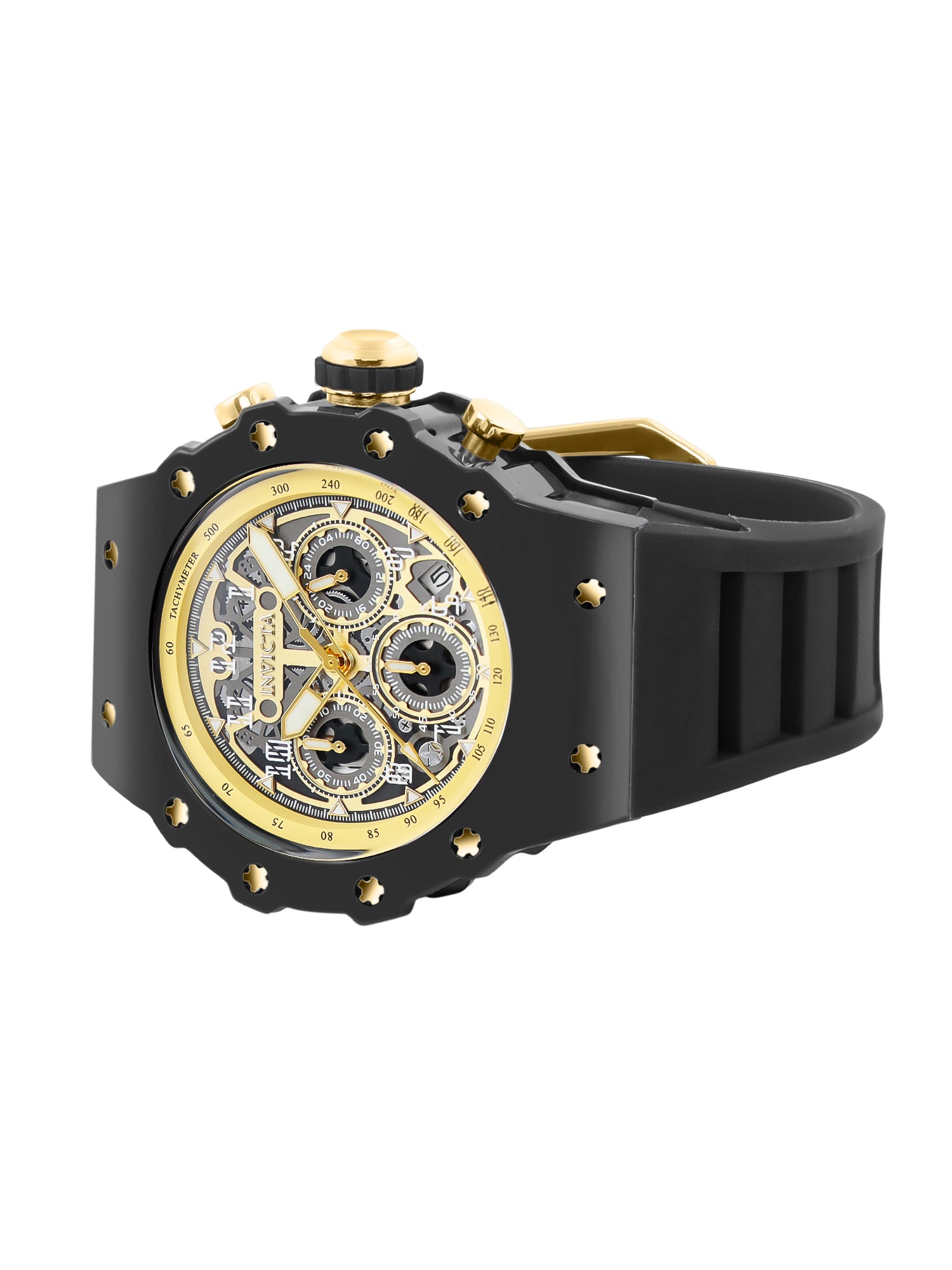 Invicta Racing Quartz Gold Dial Analog Watch For Gents - 69662