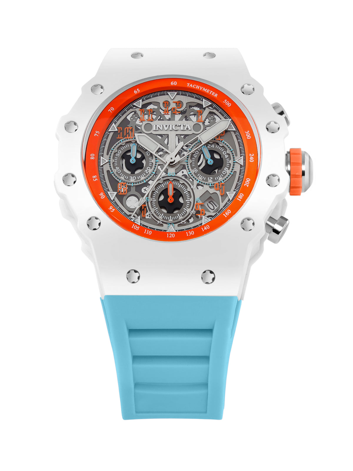 Invicta Racing Quartz Silver Dial Analog Watch For Gents - 69665