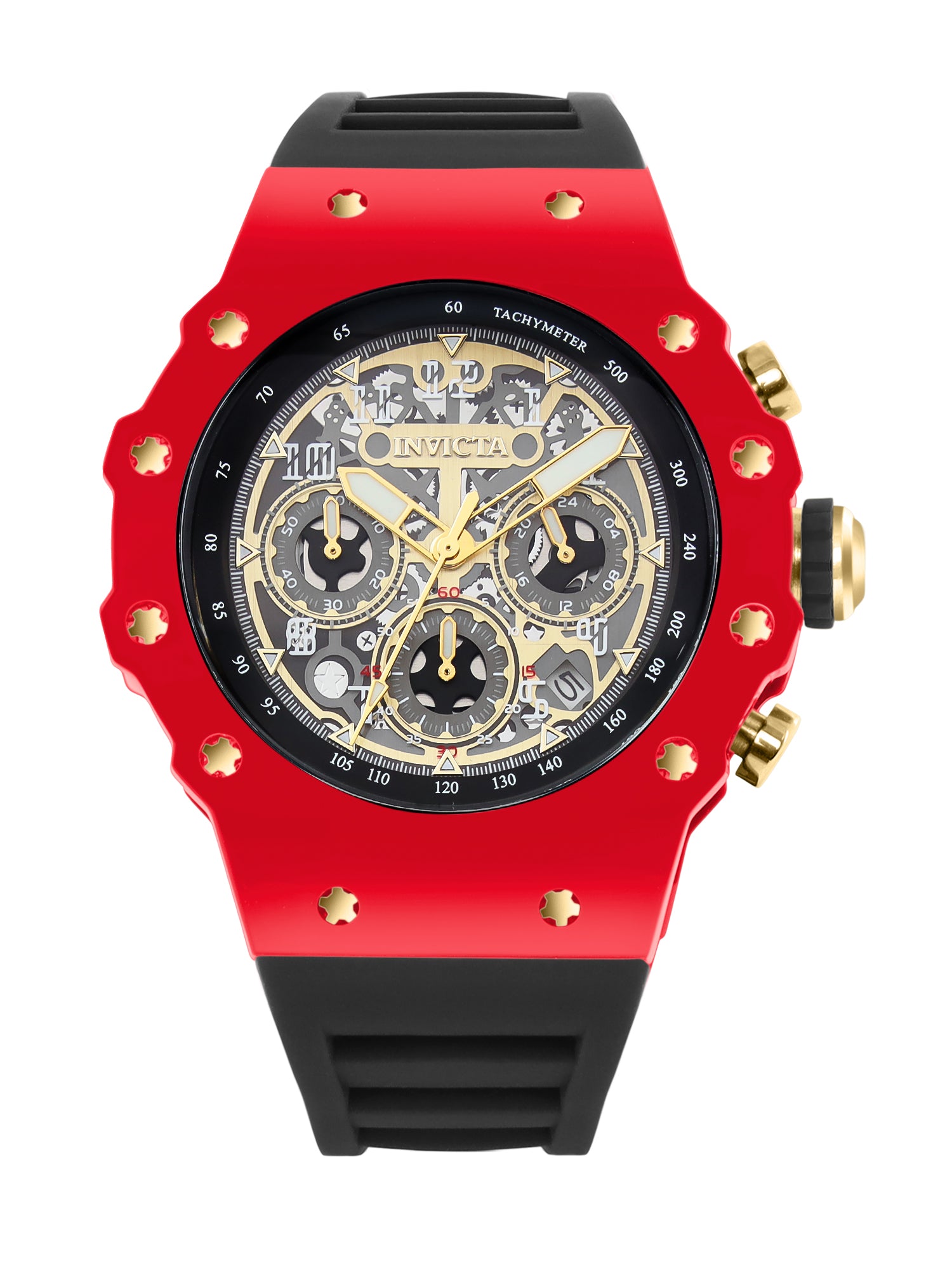 Invicta Racing Quartz Gold Dial Analog Watch For Gents - 69685