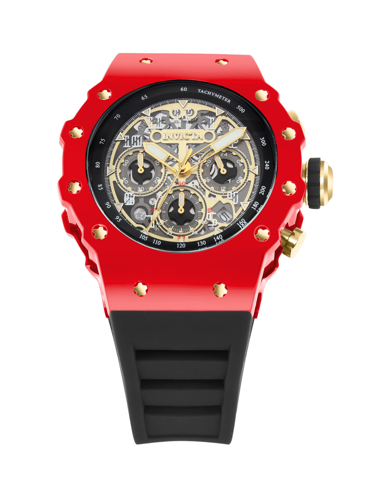 Invicta Racing Quartz Gold Dial Analog Watch For Gents - 69685