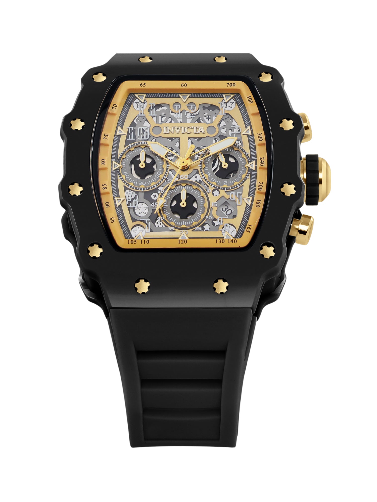 Invicta Racing Quartz Gold Dial Analog Watch For Gents - 69728