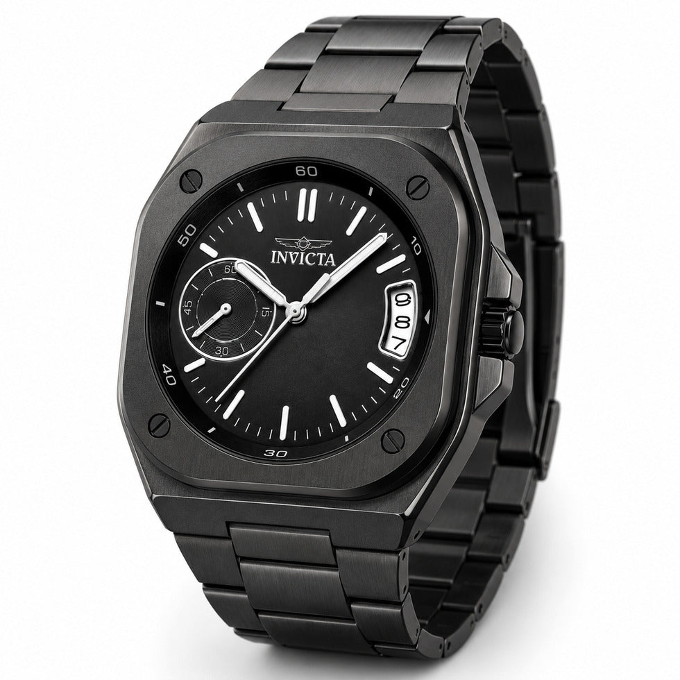 Invicta Cuadro Quartz Black Dial Analogue Watch for Men - 70661
