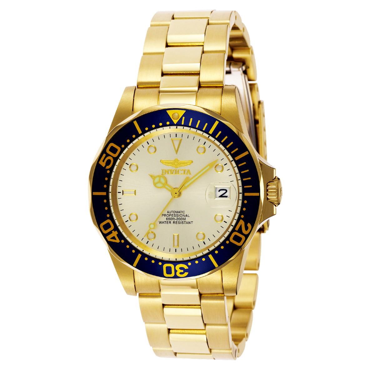 Invicta Pro Diver Automatic Gold Dial Analog Watch For - Gents 9743