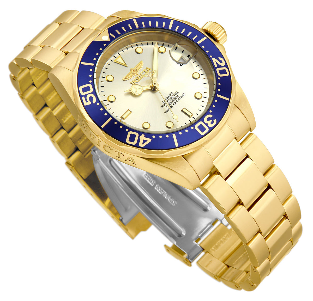 Invicta Pro Diver Automatic Gold Dial Analog Watch For - Gents 9743