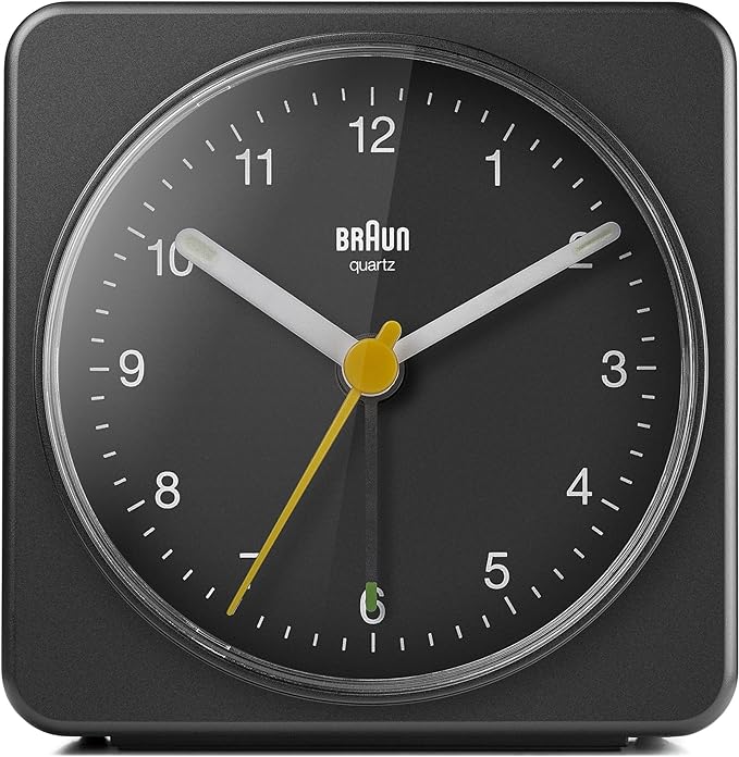 Braun Classic Clock with Snooze and Light, Crescendo Beep in Black - BC03B